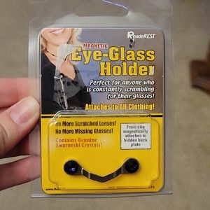 Readerest eye-glass or face mask holder purple swarovski crystal gem fancy cool